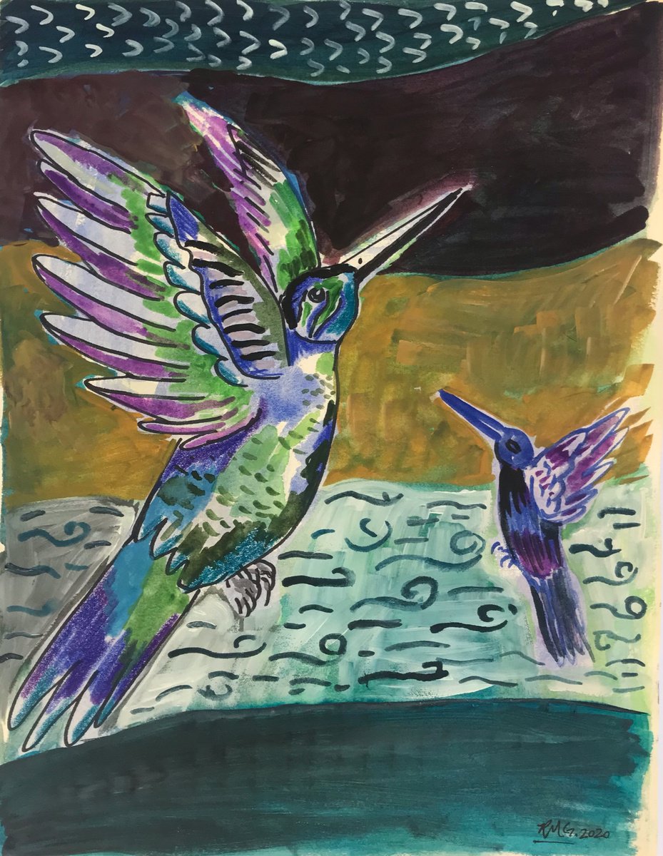Two Hummingbirds by Roberto Munguia Garcia