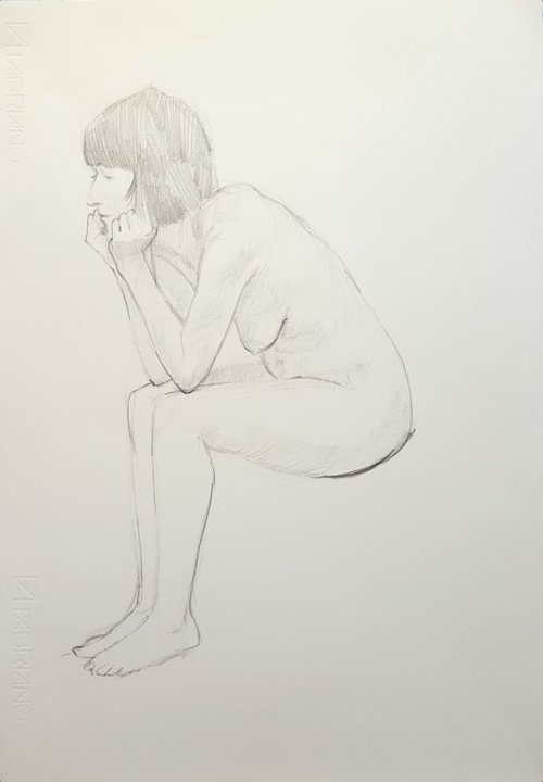 Looking Sad (Life Drawing Study) by David Pott