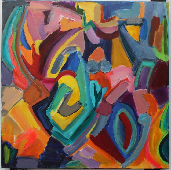 Colours Abstract Acrylic 100x100