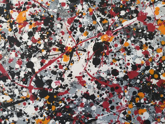 Abstract J.Pollock style acrylic by M.Y.