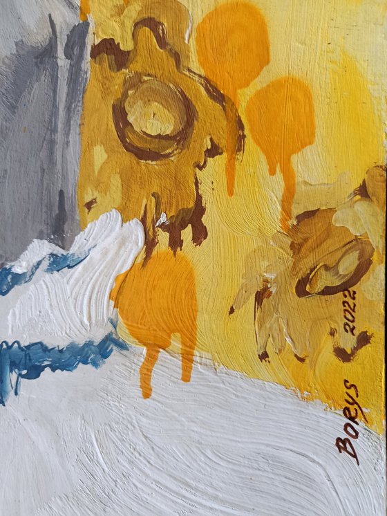 Hands in sunflowers