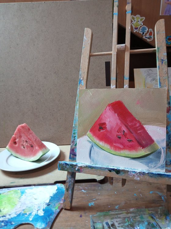 Slice of watermelon still life