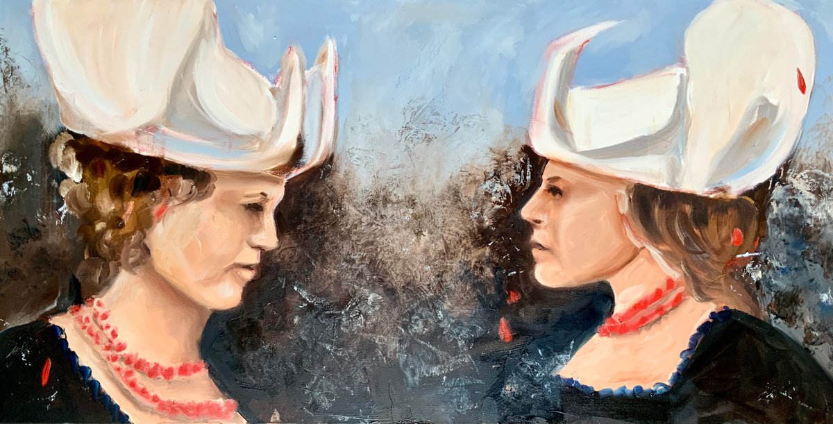 Two Graces - two woman portrait, portraiture, talking woman by Alexandra Jagoda (Ovcharenko)