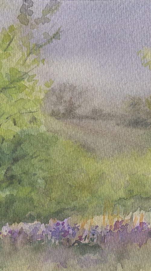 Spring rains #2 / Watercolor sketch by Olha Malko
