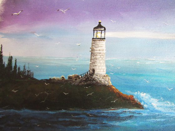 A Light In The Darkness - Lighthouse Art