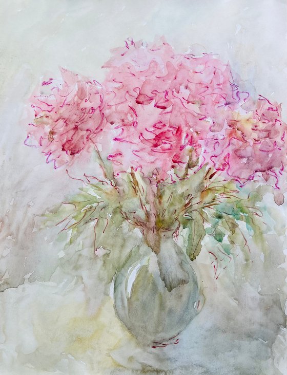 Big pink peonies 19,6x25,6 in