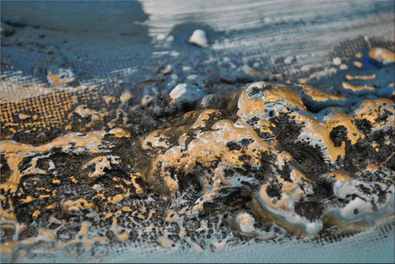 Cala Mesquida - Framed abstract painting- Acrylic Canvas Art - Wall Art - Large Painting - Blue Art - Modern Art