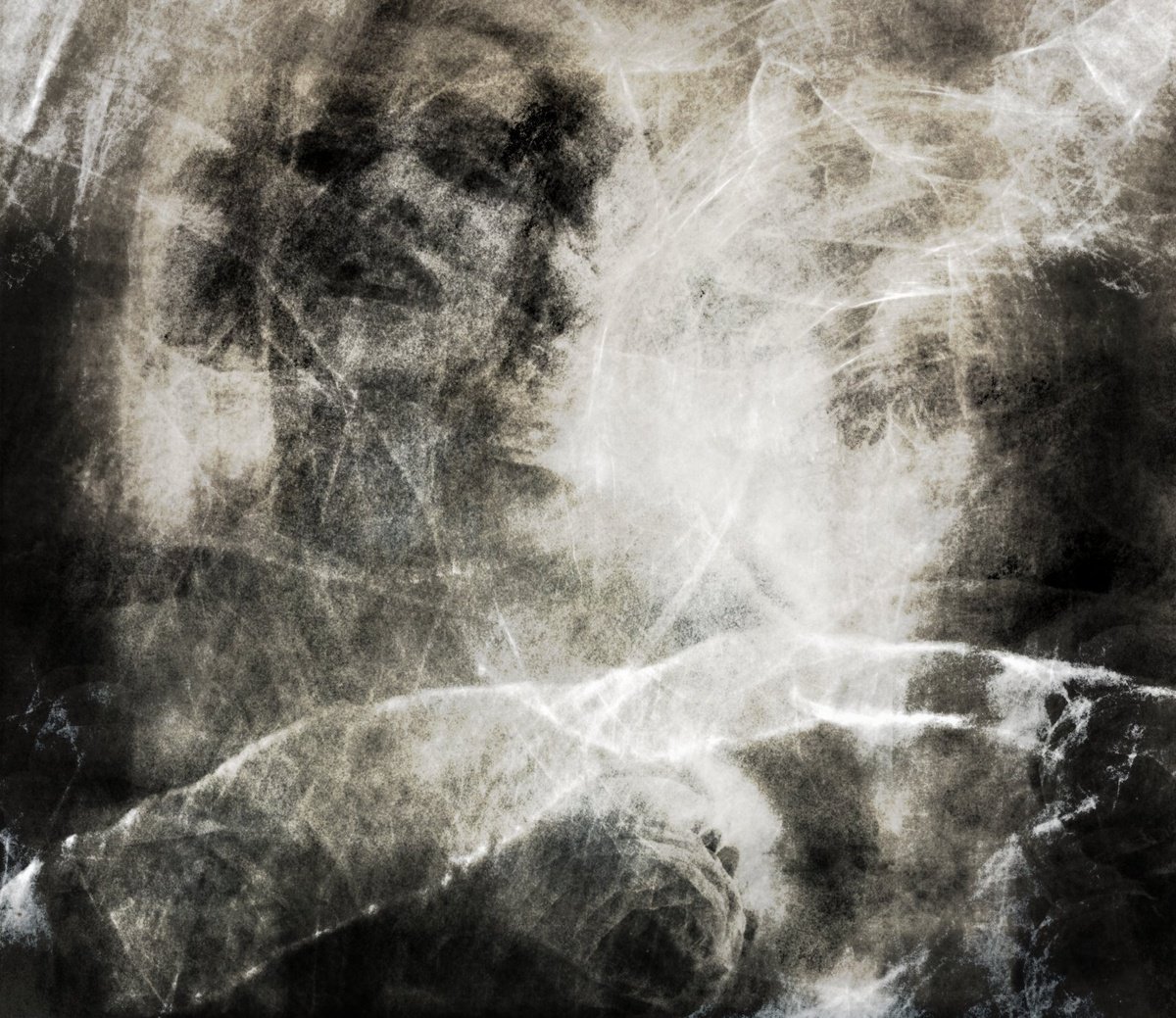 Expressive Portrait Photograph By Philippe Berthier, 27 X 24", Offrez Lui Des Fleurs....., Original Artwork