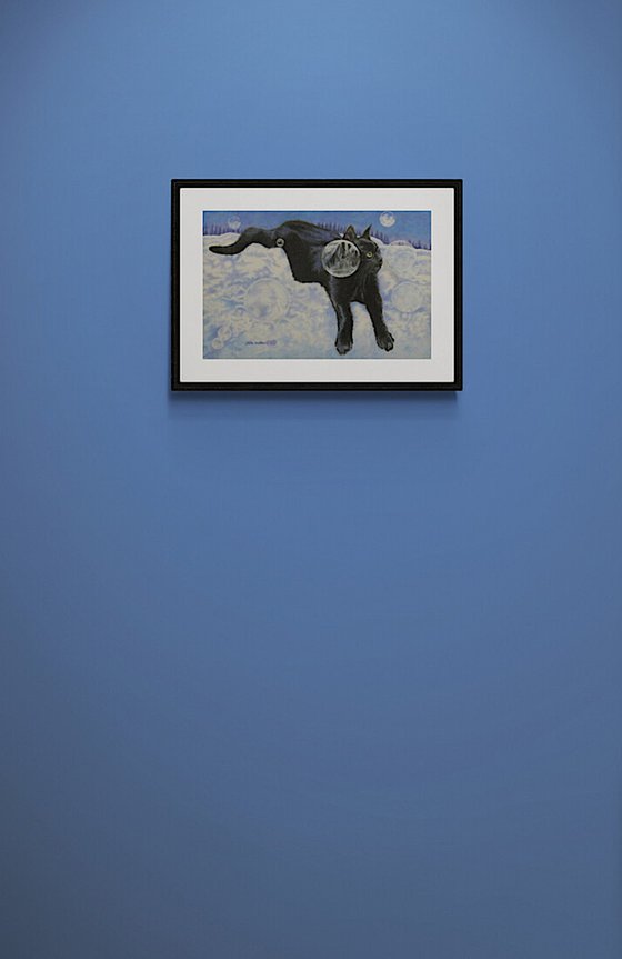 Black Cat Winter Portrait