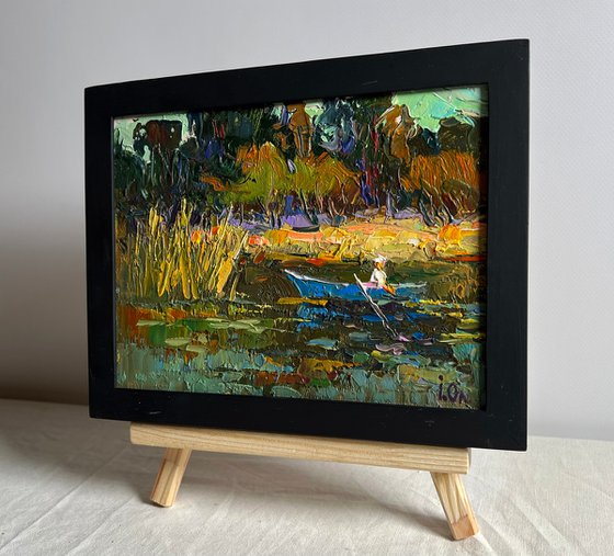 I swim to the river bank