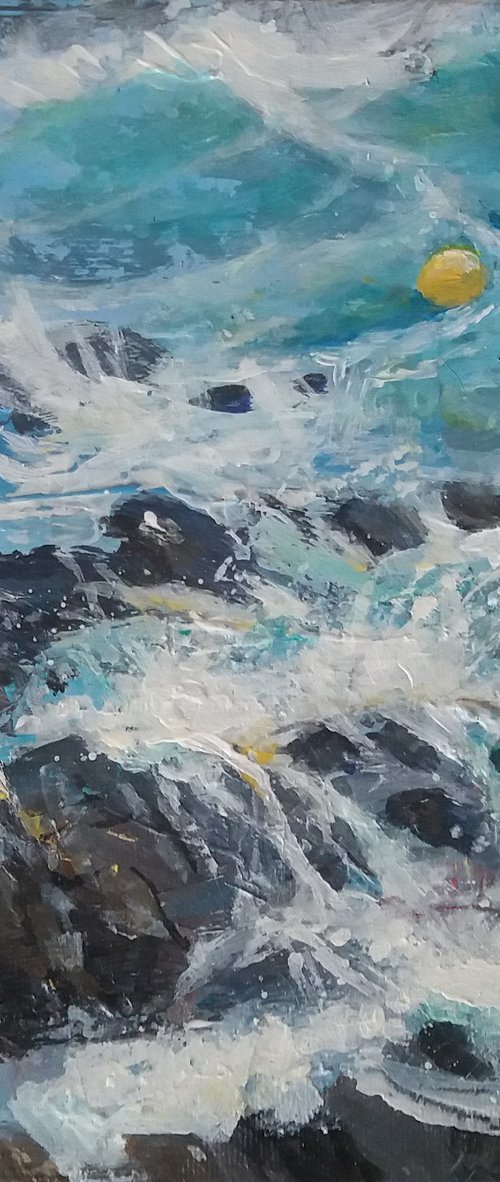 Breakers  rocks & floats, near St Ives by Jean  Luce