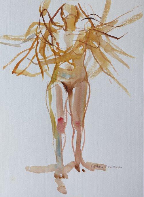 standing female nude continuous movement by Rory O’Neill