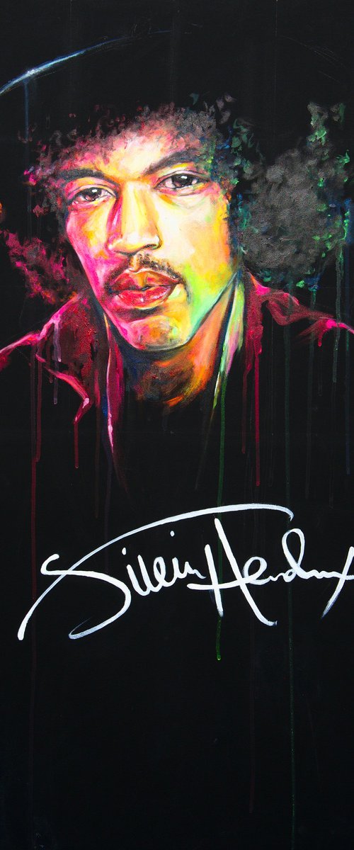 Jimi Hendrix Portrait by Eve Mazur
