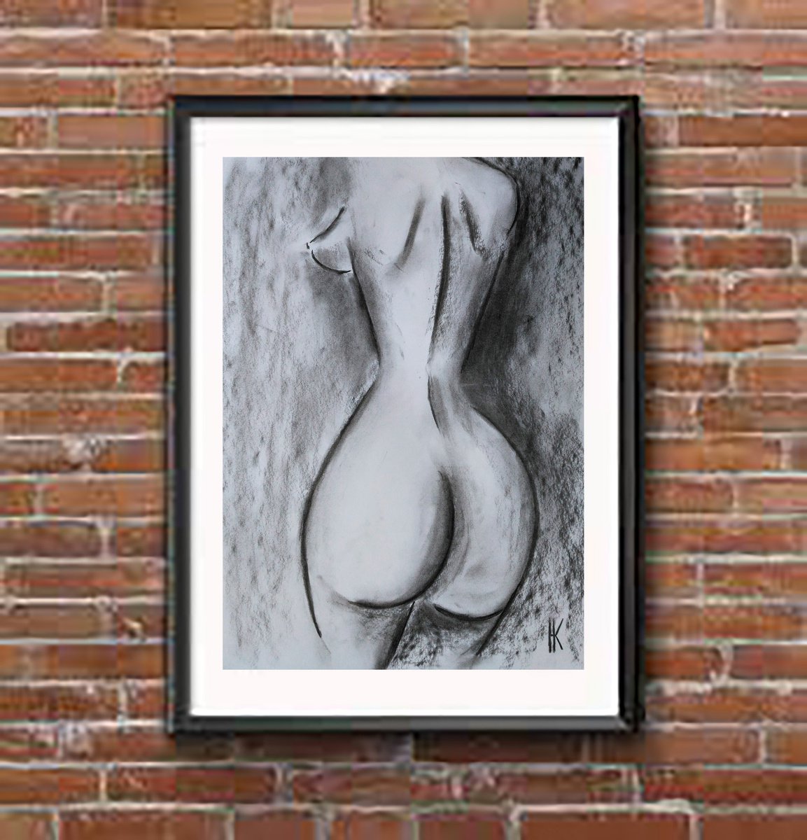 Female Nude Painting Figurative Original Art Woman Nude Erotic Drawing Back  View Charcoal Wall Art 13 by 18 by Halyna Kirichenko Charcoal drawing by  Halyna Kirichenko | Artfinder