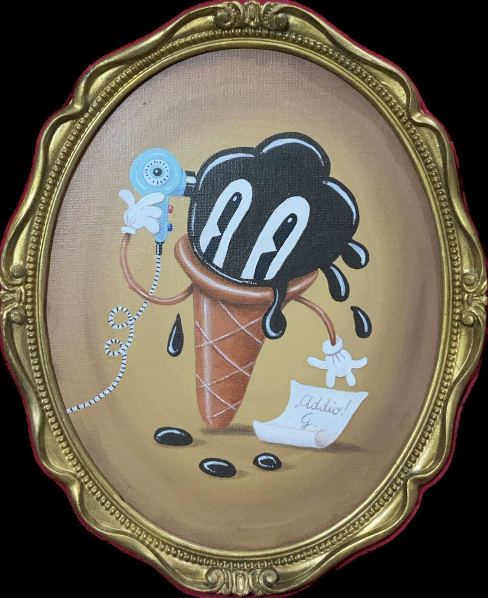 Cartoon Acrylic Painting , 690 - Gelatino By Paolo Andrea Deandrea, 11 X 13, Artwork For Sale On Artfinder