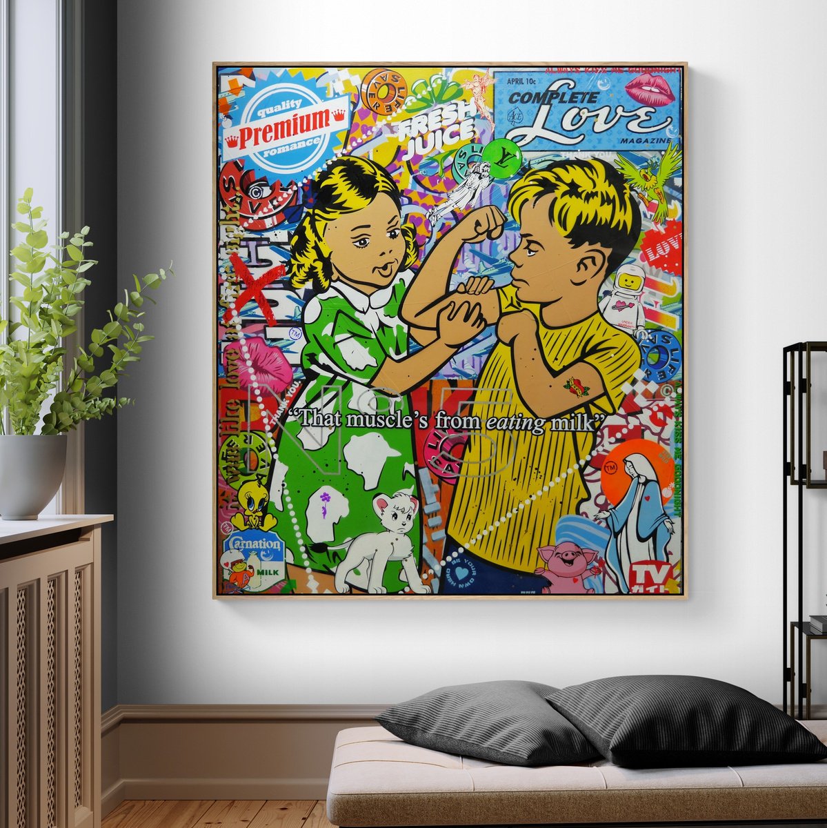 Urban And Pop Painting , Gym Junkie By Franko, 55 X 63, Artwork For Sale On Artfinder
