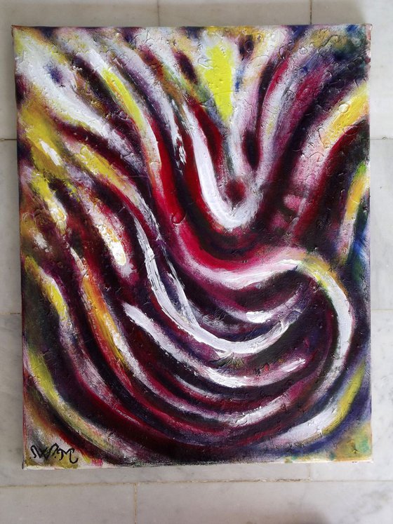 FLYING - Abstract painting -Abstract forms  - Scale 40x50 cm