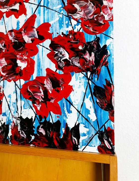 Poppies On Blue 2
