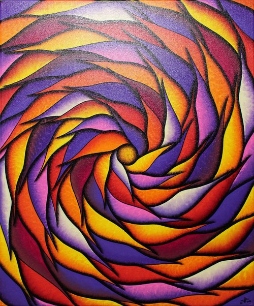 Reddish and Purplish spiral by Jonathan Pradillon