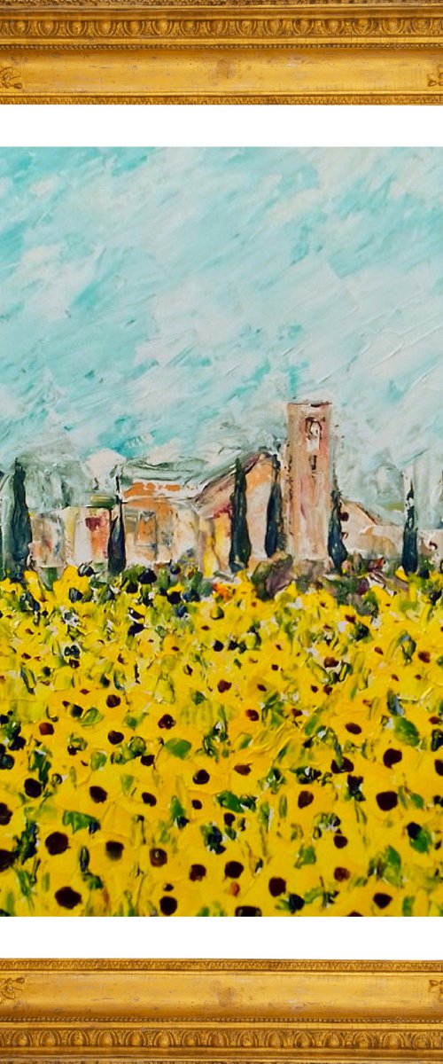 Sunflowers in Tuscany by Jan Rippingham