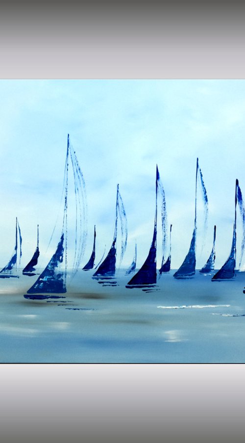In Harmony - abstract seascape on canvas, ready to hang by Edelgard Schroer