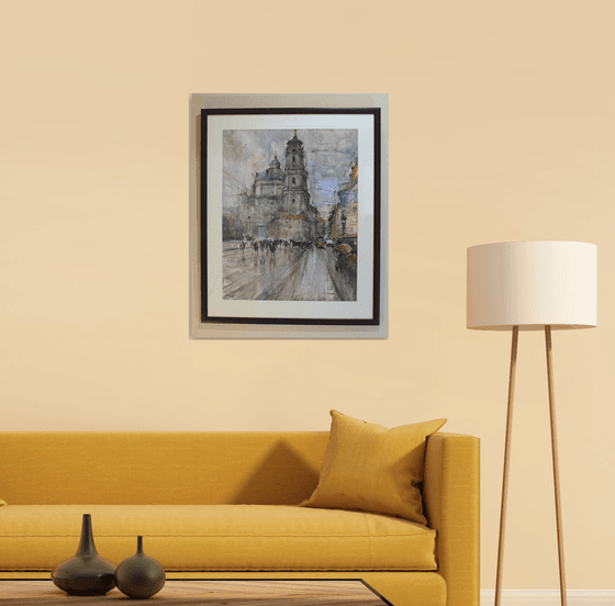 Prague Malostranské náméstí and clock Tower