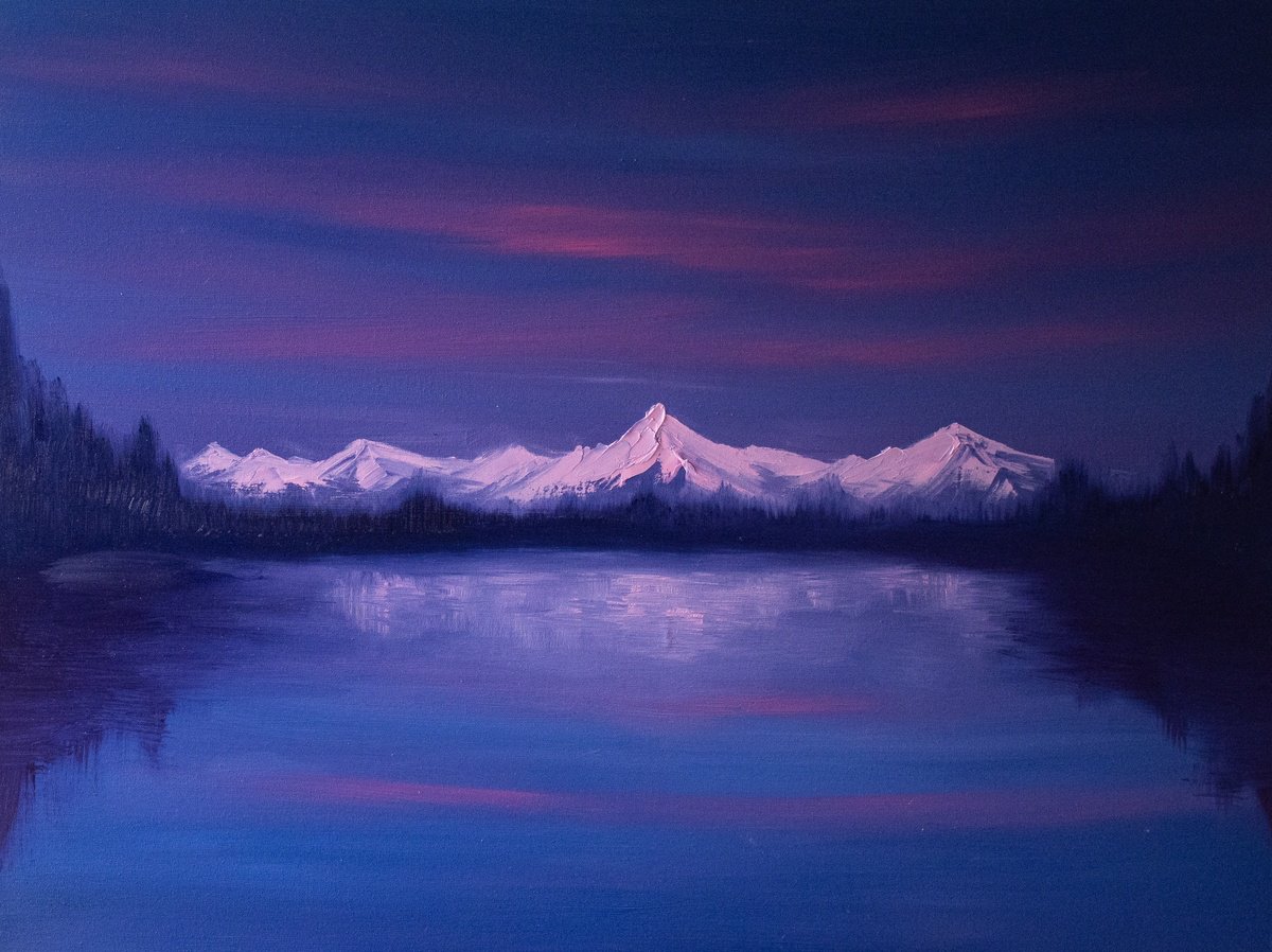 Twilight Reflection By Cat Goward, 40 X 30, Artwork For Sale On Artfinder
