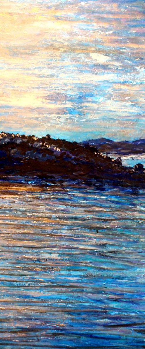Tarbert morning I ( Large 30" x30" -76cm x 76cm) by Paul J Best