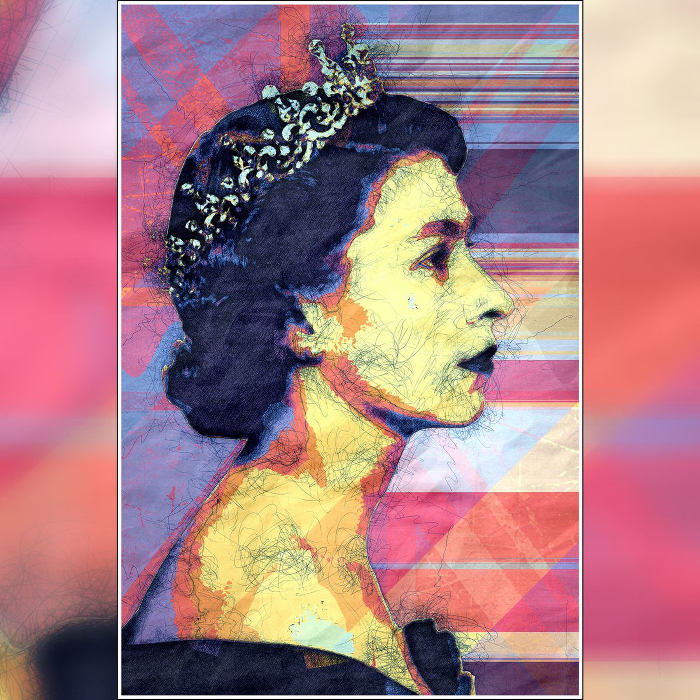 Queen Elizabeth II - Pop Art Modern Poster 1 Sty | Artfinder
