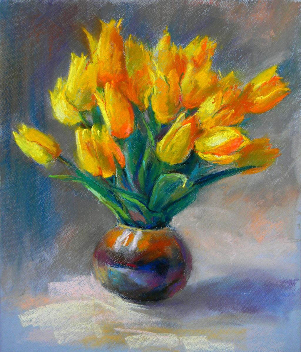 Yellow tulips by Liudmyla Chemodanova