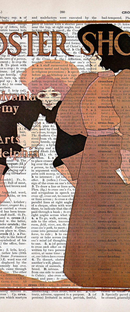 Poster Show, Pennsylvania Academy of the Fine Arts, Philadelphia - Collage Art Print on Large Real English Dictionary Vintage Book Page by Jakub DK - JAKUB D KRZEWNIAK