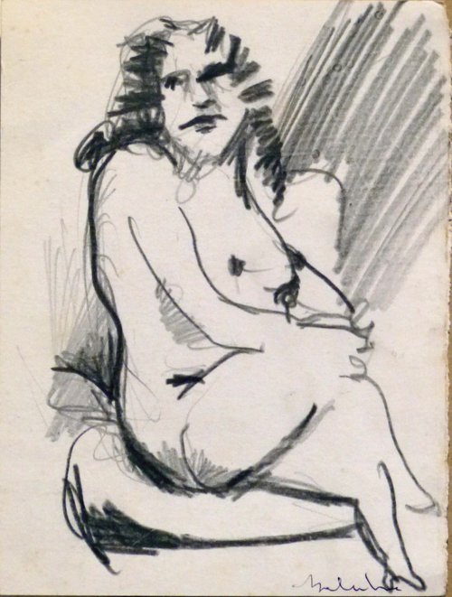 The Nude Study, life sketch 11x16 cm ESA2 by Frederic Belaubre