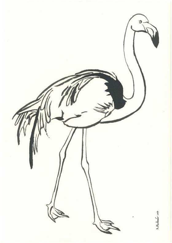 Flamingo I Animal Drawing