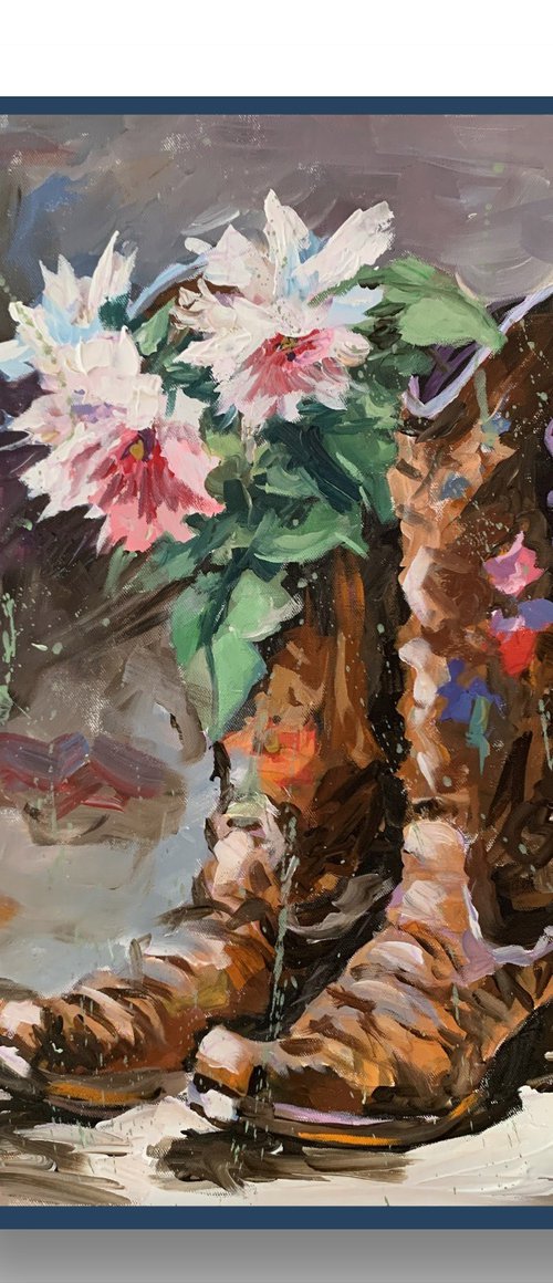 Cowboy Boots with Flowers. by Vita Schagen