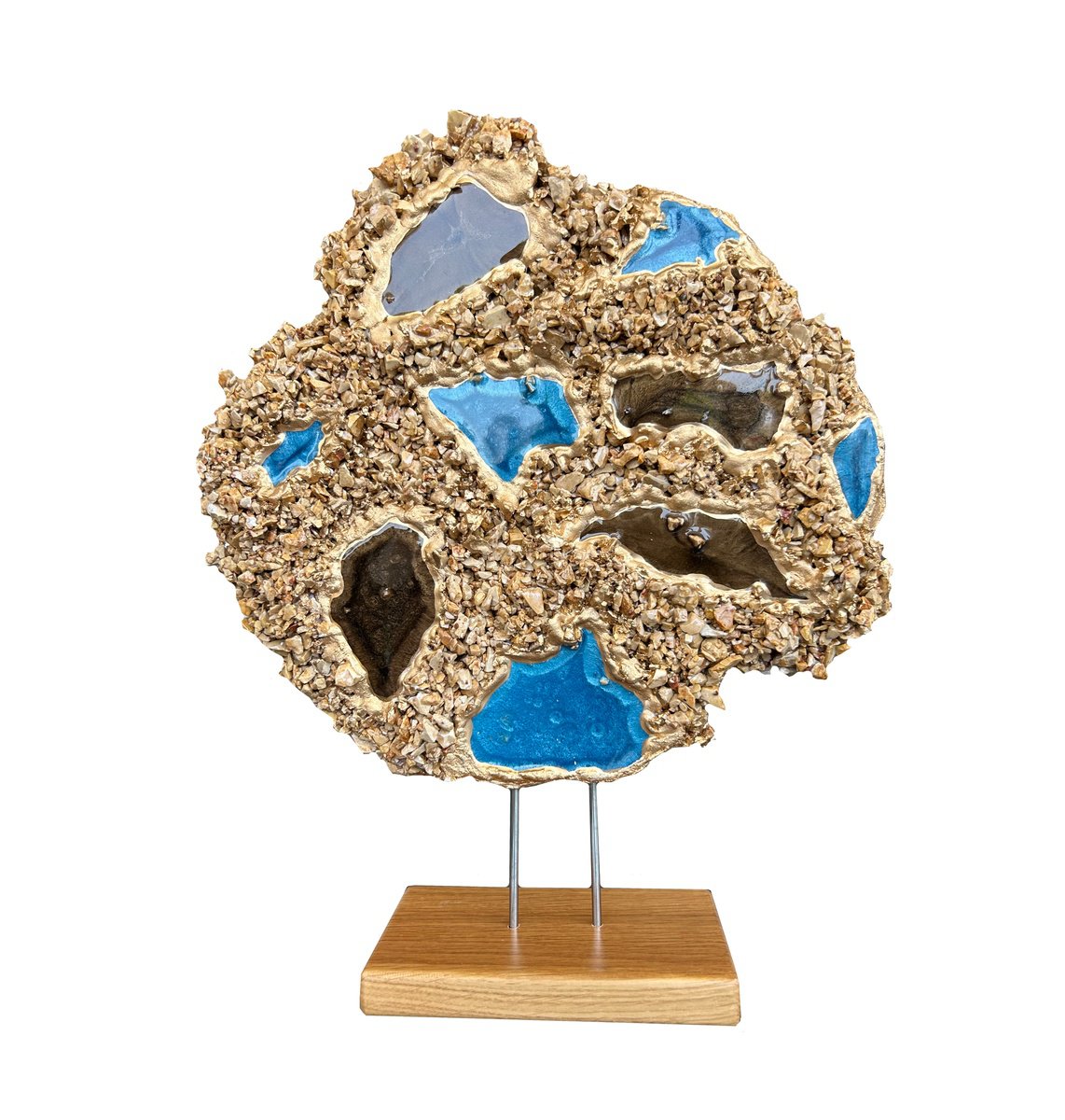 Abstract Sculpture By Alexandra Dobreikin, 12 X 14, Cookies With Colored Chocolate, Original Artwork