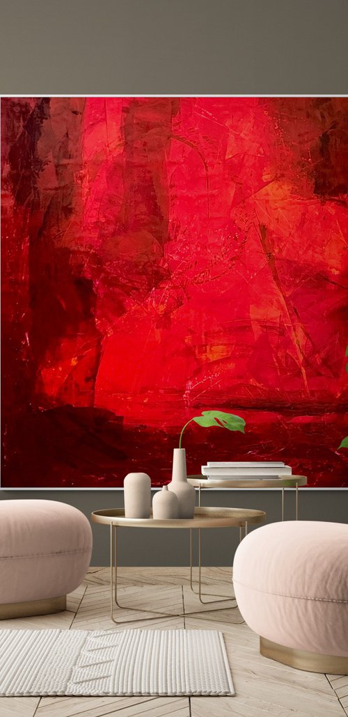 Red abstract 3224 Terra M by Anita Kaufmann