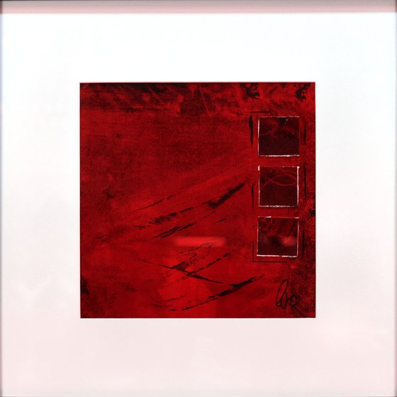 Red Composition - Acrylic Art Painting, Framed, Matted Painting, Abstract Painting,  Large Painting, Wall Art