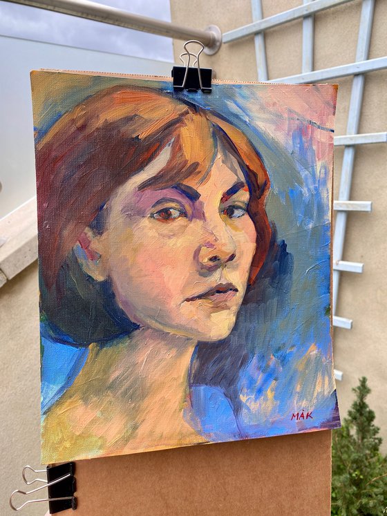 SELF-PORTRAIT 2 - woman portrait in impressionistic style