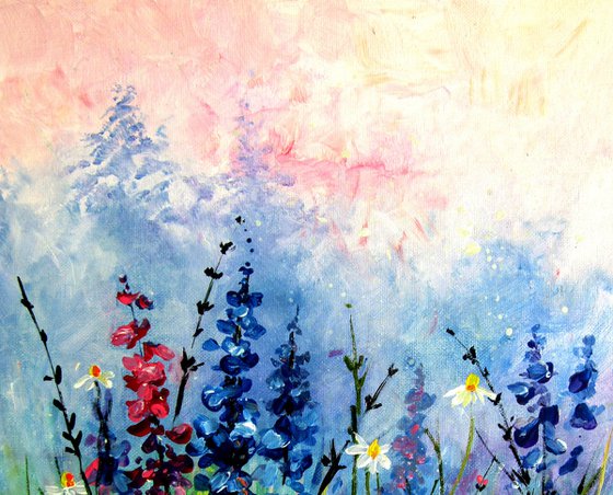 Wildflowers field in the morning