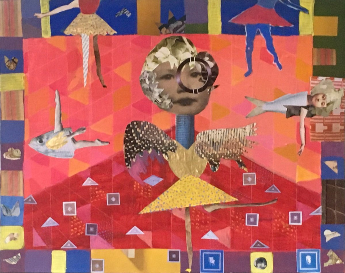 Portrait Collage By Chihiro Kinjo, 20 X 16, I Wanted To Be A Ballerina., Original Artwork