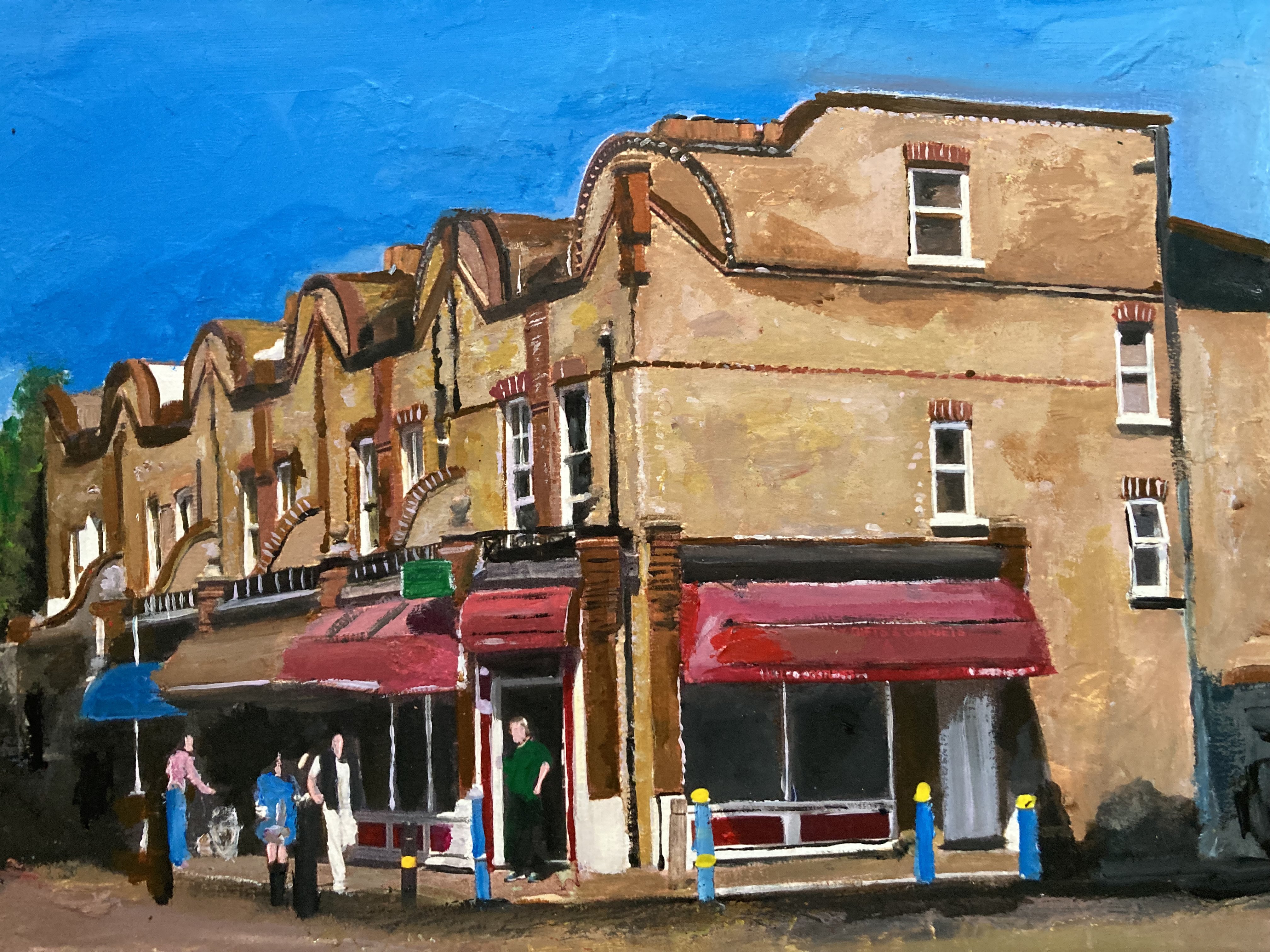 Photorealistic Cityscapes Acrylic Painting By Andrew Reid Wildman, 12 X 10, Fulham, London, Original Artwork
