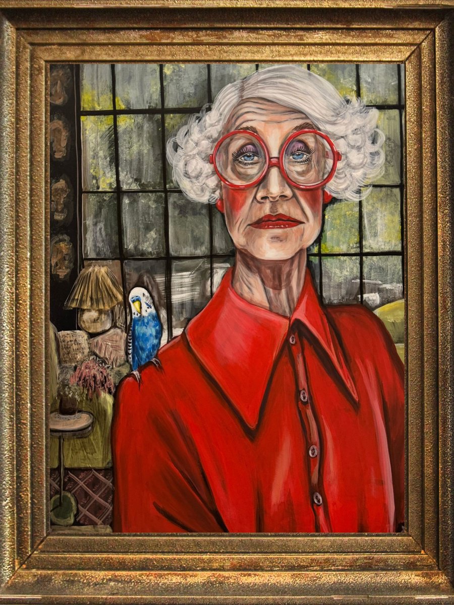 Expressive Portrait Acrylic Painting By Victoria Coleman, 7 X 9", Visiting Abigail, Original Artwork