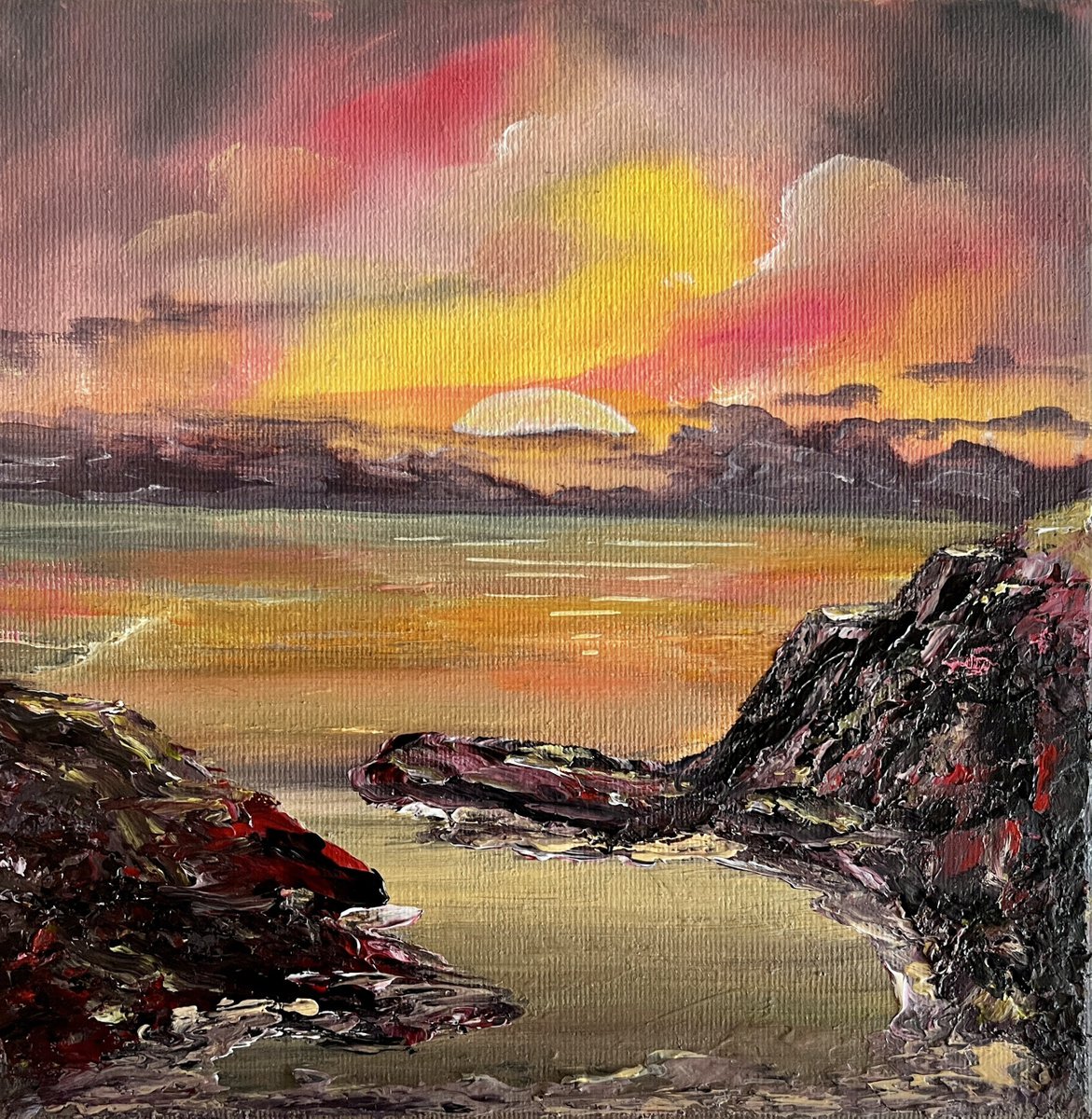 Small Red Sunset by Marja Brown