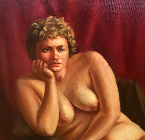 Nude Oil Painting. Nude Female Fine Art.