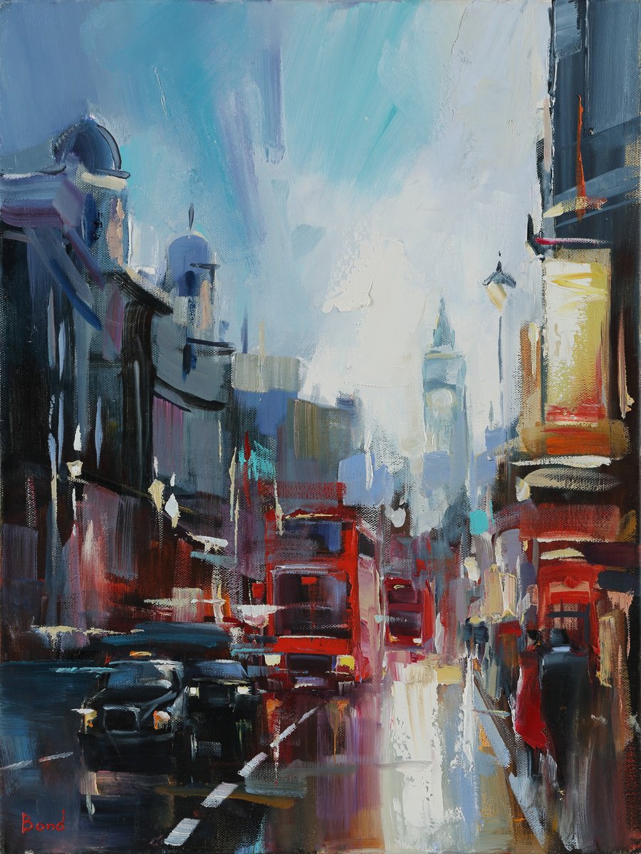 Impressionistic Cityscapes Oil Painting By Tetiana Bond, 18 X 24", A Journey To The Beautiful, Original Artwork