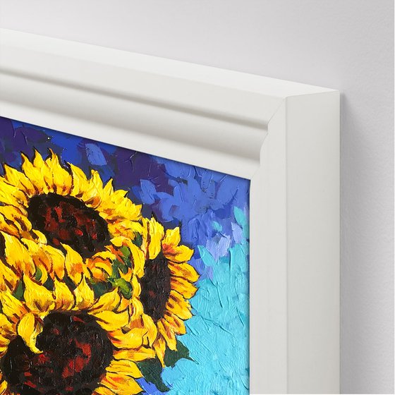 Sunflowers and gouldian finch