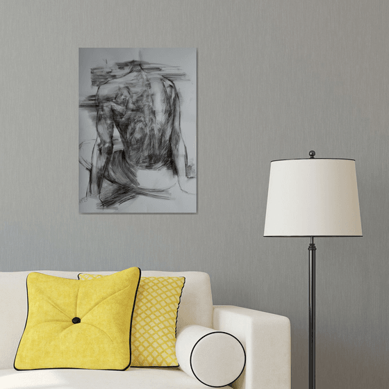 Sketch of a man from behind