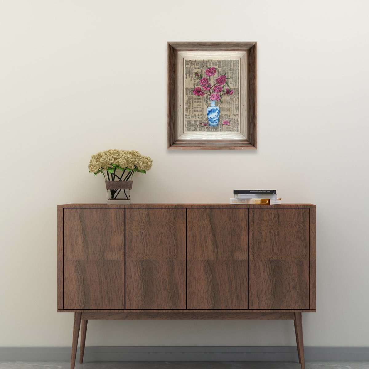 Photorealistic Botanical Oil Painting By Zhao Hui Yang, 12 X 16", Pink ( Original ), Original Artwork