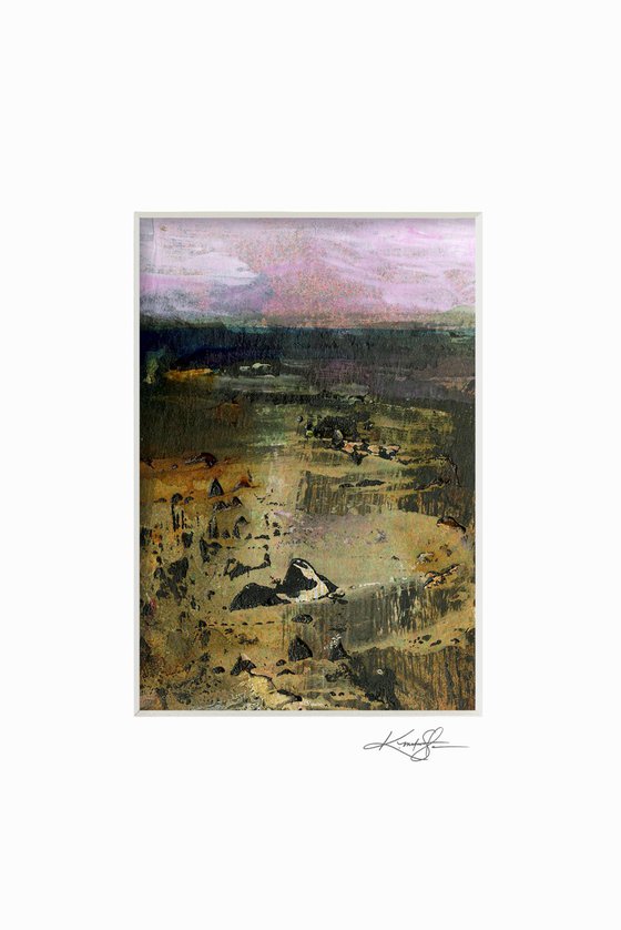 Mystical Land 457 - Small Textural Landscape painting by Kathy Morton Stanion