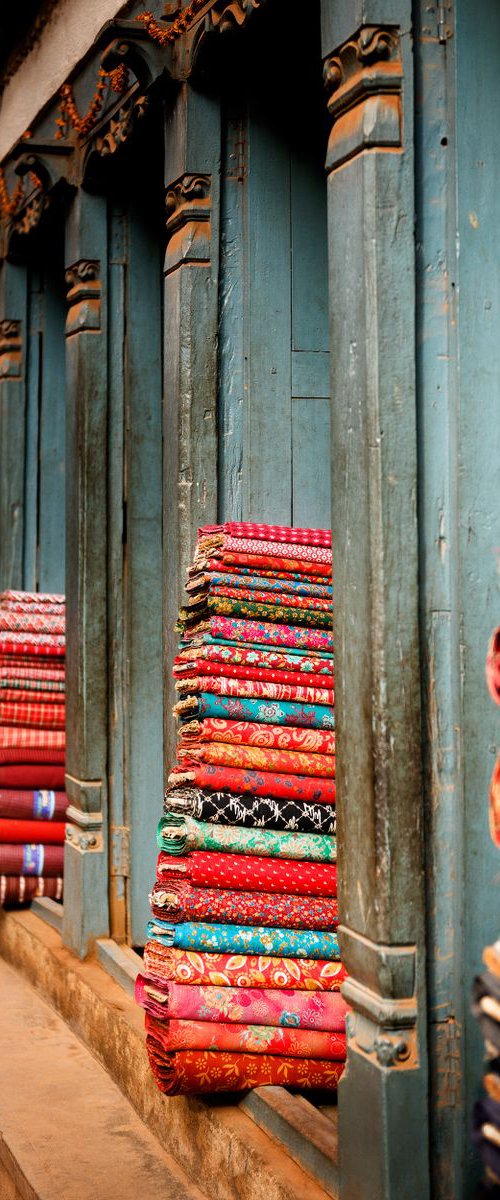 Textile Shop, Bhaktapur by Tom Hanslien